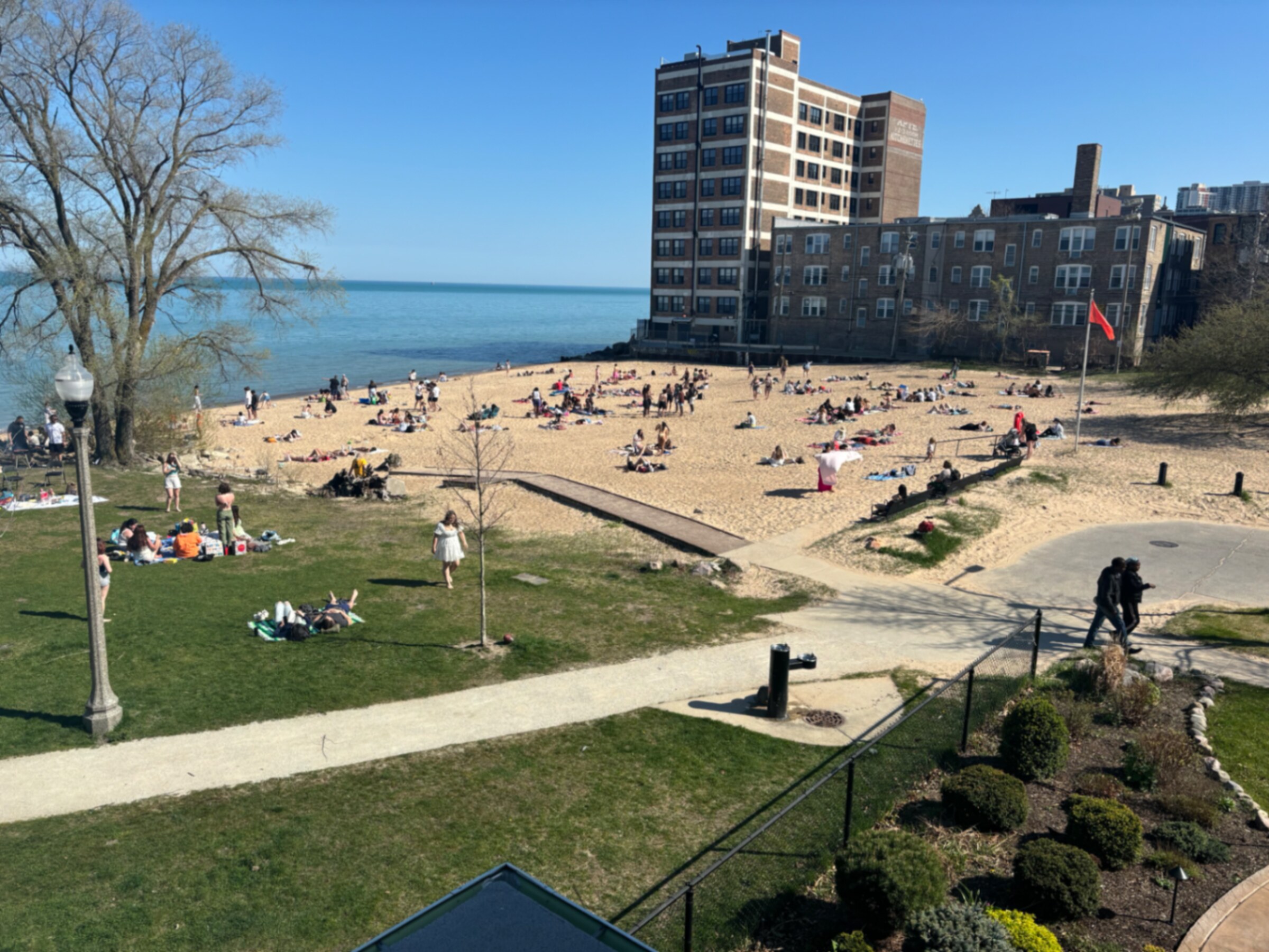 Albion Beach on Lake Michigan โ sandy shore, blue water, sunny day